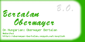 bertalan obermayer business card